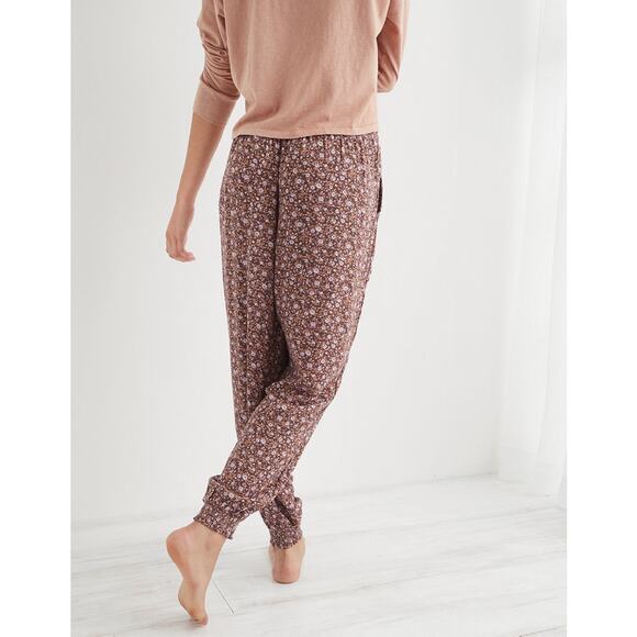 Aerie Homebody Jogger Pants Lightweight Size XS Casual Comfortable Mauve Floral - Picture 3 of 16
